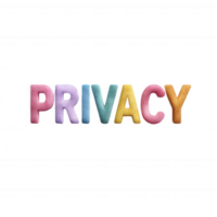 Colorful, playful letters spelling out 'PRIVACY', ideal for conveying themes of personal space and data protection, set against a white isolate background. png