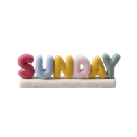 Colorful decorative letters spelling 'SUNDAY' on a white background, perfect for adding a cheerful and vibrant touch to any space or project. png