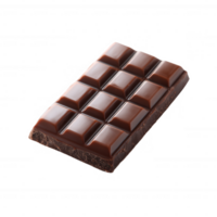 Delicious dark chocolate bar with segmented squares, perfect for desserts and snacking, set against a white background, showcasing its rich texture and color. png