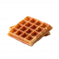 Delicious golden waffle on a white isolated background, perfect for breakfast or dessert. Crispy on the outside and fluffy on the inside, ideal for toppings like syrup and fruit. png