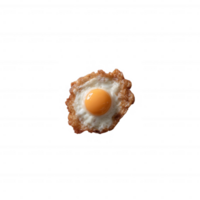 Fried egg with a golden yolk and crispy edges on a white isolated background, perfect for culinary and food-related themes. png