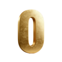 Golden number zero, shiny texture, bold design, ideal for modern graphics, logos, and art projects. png