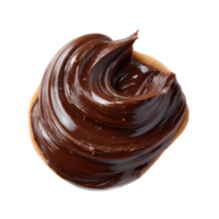 Smooth, rich chocolate spread, perfect for desserts, pastries, or snacks, showcasing a glossy texture against a white isolate background. png