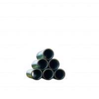 Stack of six industrial pipes arranged neatly, showcasing a robust design and functional material. Ideal for construction, plumbing, or engineering themes. png