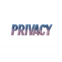 Stylized text 'Privacy' with a gradient color effect on a transparent background, suitable for digital and print use. png