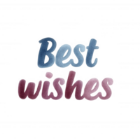 Watercolor text saying 'Best wishes' in a stylish font, perfect for card designs and creative projects, presenting a positive and uplifting message. png