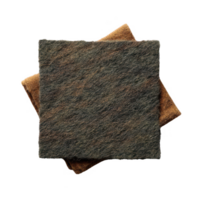 A close-up view of textured fabric swatches in brown and gray tones, perfect for design inspiration and interior decoration projects, isolated on a clean background. png