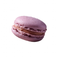 A delicious lavender macaron with a smooth filling, isolated on a white background, highlighting its elegant texture and color. png