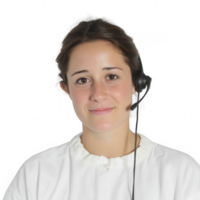 A friendly customer service representative wearing a headset, ready to assist. Isolated on a white background. png
