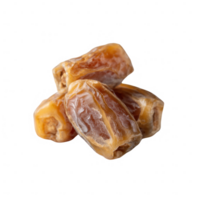 A pile of juicy, dried dates on a white isolated background, showcasing their rich brown color and texture, perfect for healthy snacking or as an ingredient in various dishes. png