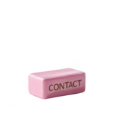 A pink contact block with the word 'CONTACT' displayed prominently, isolated on a white background. Ideal for communication and networking themes. png