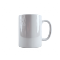 A plain white coffee mug with a smooth surface, ideal for personalized designs or branding, featuring a simple and classic design. png