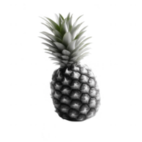 A ripe pineapple with a textured exterior, showcasing its unique pattern and crown of green leaves, set against a clean white background for a stunning visual appeal. png