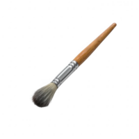 A single artist brush with a wooden handle and soft bristles on a white isolated background, perfect for painting and crafting projects. png