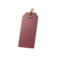 A simple red tag with a string, ideal for labeling or pricing items. Perfect for various design and marketing needs, offering a clean and modern aesthetic. png