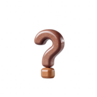 A stylized brown question mark symbol displayed on a white isolated background. Ideal for conveying uncertainty or inquiries in creative designs. png