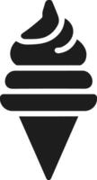 Ice Cream Cone Silhouette - Minimalist Frozen Dessert Illustration vector