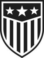 Patriotic Shield Silhouette with Stars and Stripes for USA Independence Day vector