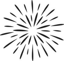 Minimal Firework Silhouette - Festive Burst Line Art Design vector