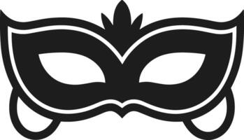 Decorative Masquerade Mask Silhouette with Hanging Loops for New Year Celebrations vector