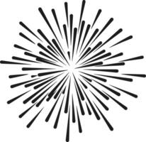 Elegant Firework Silhouette - Radiant Starburst Line Art for Festive Design vector