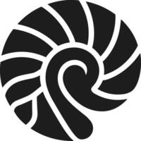 Abstract Spiral Shell Silhouette - Nautical Nautilus Design Illustration vector