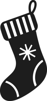 Snowflake Christmas Stocking Silhouette with Striped Cuff
