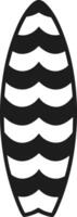 Wave Pattern Surfboard Silhouette - Modern Tropical Beach Design vector