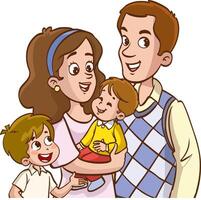 Portrait of family members standing together vector