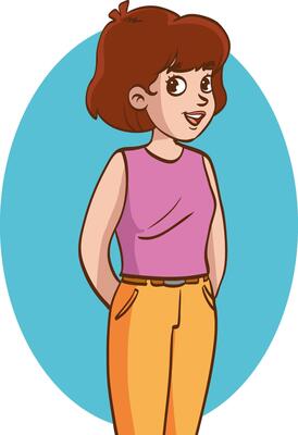 illustration of portrait of modern beautiful young girl
