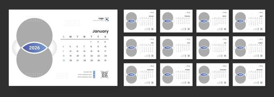 Stylish 2026 calendar design layout vector