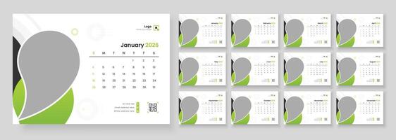 January 2026 calendar design vector