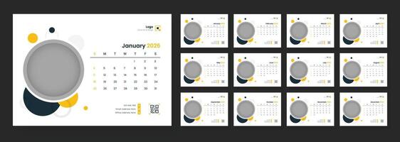 January 2026 calendar design vector