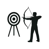 Man Aiming Bow at Target Symbolizing Focus and Goal Achievement vector