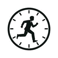 Businessman Running Inside Clock Representing Time Management Pressure vector