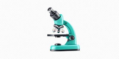 Turquoise microscope for scientific use vector