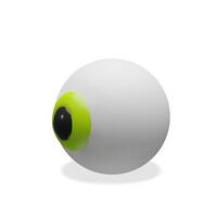 3D illustration of a eyeball with visible red blood vessels. Stylized anatomy element for educational, healthcare, and ophthalmology-related visual content. vector
