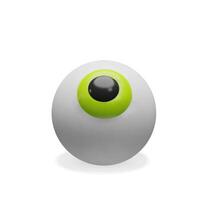 3D illustration of a eyeball with visible red blood vessels look up. Stylized anatomy element for educational, healthcare, and ophthalmology-related visual content. vector