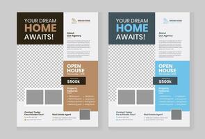 Real Estate Flyer Template for Home Sale leaflet vector