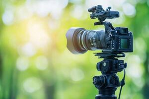 Professional Outdoor Photography Camera Setup in Nature photo