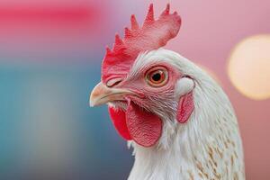 of a Beautiful White Chicken Head photo