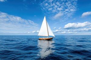 Majestic Sailboat on a Serene Ocean Voyage photo