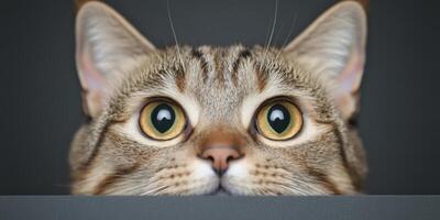Intriguing Tabby Cat Eyes Pet Portrait photo