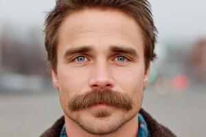 Portrait of a Man with a Striking Mustache photo
