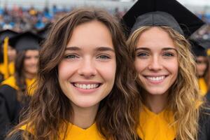 Graduating Class Smiles Radiantly at Commencement Ceremony photo