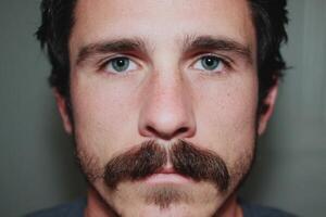 Portrait of a Man with a Classic Mustache photo