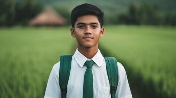 Portrait of a Student in a Rural Setting photo