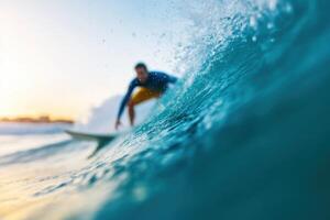 Surfing the Majestic Waves at Sunset An Epic Ocean Adventure photo