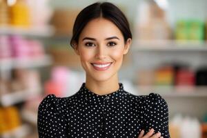 Confident Business Woman Portrait Professional, Happy, and Stylish photo