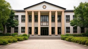 Majestic Classic Building with Lush Landscaping photo